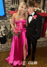 Marian | A Line Dark Red Long Prom Dress Near Me - Price #price_variant_lowest# - Hot Pink - PromDressClub